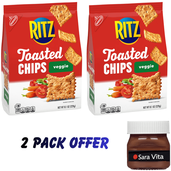 RITZ Toasted Chips Veggie Crackers, Party Snacks, 8.1 oz