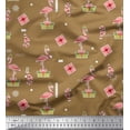 thumbnail image 1 of Soimoi Cotton Poplin Fabric Gift Box,Candy Stick & Flamingo Bird Fabric Prints By Yard 56 Inch Wide, 1 of 1