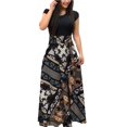 thumbnail image 1 of Tralilbee Robe Longue Imprimée pour Femme Pièce Florale Col Rond Banquet Mode Élégante Robe Moulante Moderne Aguichant Grande Taille, 1 of 3