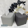 thumbnail image 4 of 1 Pack/ 2 Pack Tissue Box Cover, Square PU Leather Tissue Holder, Decorative Facial Tissue Cube Paper Organizer Dispenser for Bathroom, Night Stands, Desk, Car, 5X5X5 in, 4 of 6