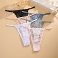 thumbnail image 4 of Ropa interior Floral de algodón para mujer, tangas de cintura con hebilla de Metal de tiro bajo, perspectiva Sexy, lencería transpirable, 5 piezas, 4 of 5