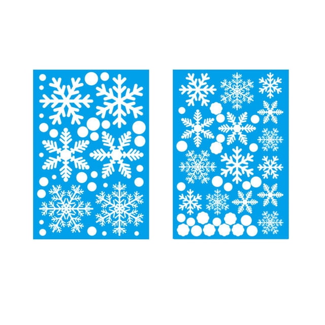 Pegatinas de decoración de ventanas de copos de nieve blancos, suministros de Año Nuevo decorados para fiestas temáticas congeladas de Navidad