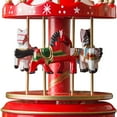 thumbnail image 2 of Aixig Christmas Musical Carousel Carousel Horse Home Decoration 6.3inch (Red 1), 2 of 6