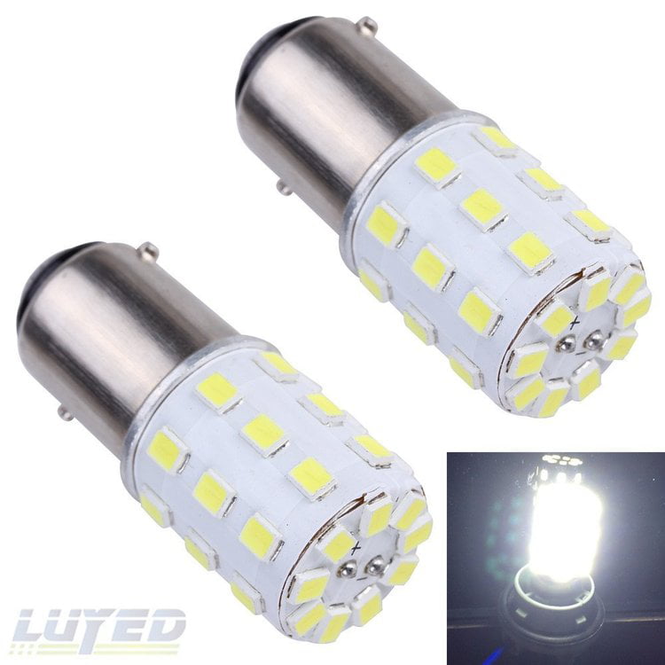 LUYED 2 x 800 Lumens Super Bright 1157 2835 33-EX Chipsets 1157 2057 2357 7528 LED Bulbs Used For Turn Signal Lights,Tail Lights,Xenon White 