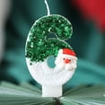 thumbnail image 4 of Xihbxyly Vela de Papá Noel Verde y Blanca con Diseño de Muñeco de Nieve y Sombrero Rojo, Hecha a Mano con Polvo Brillante, Empaque de Pet Transparente, Decoración Navideña, Tamaño 4 X 7,5 Cm, 4 of 4
