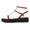 thumbnail image 2 of FSJ Women Vacation Espadrille Platform Low Heel Gladiator Round Open Toe Sandals Ankle Strappy with Buckle Comfortable Shoes Size 12 Red, 2 of 4