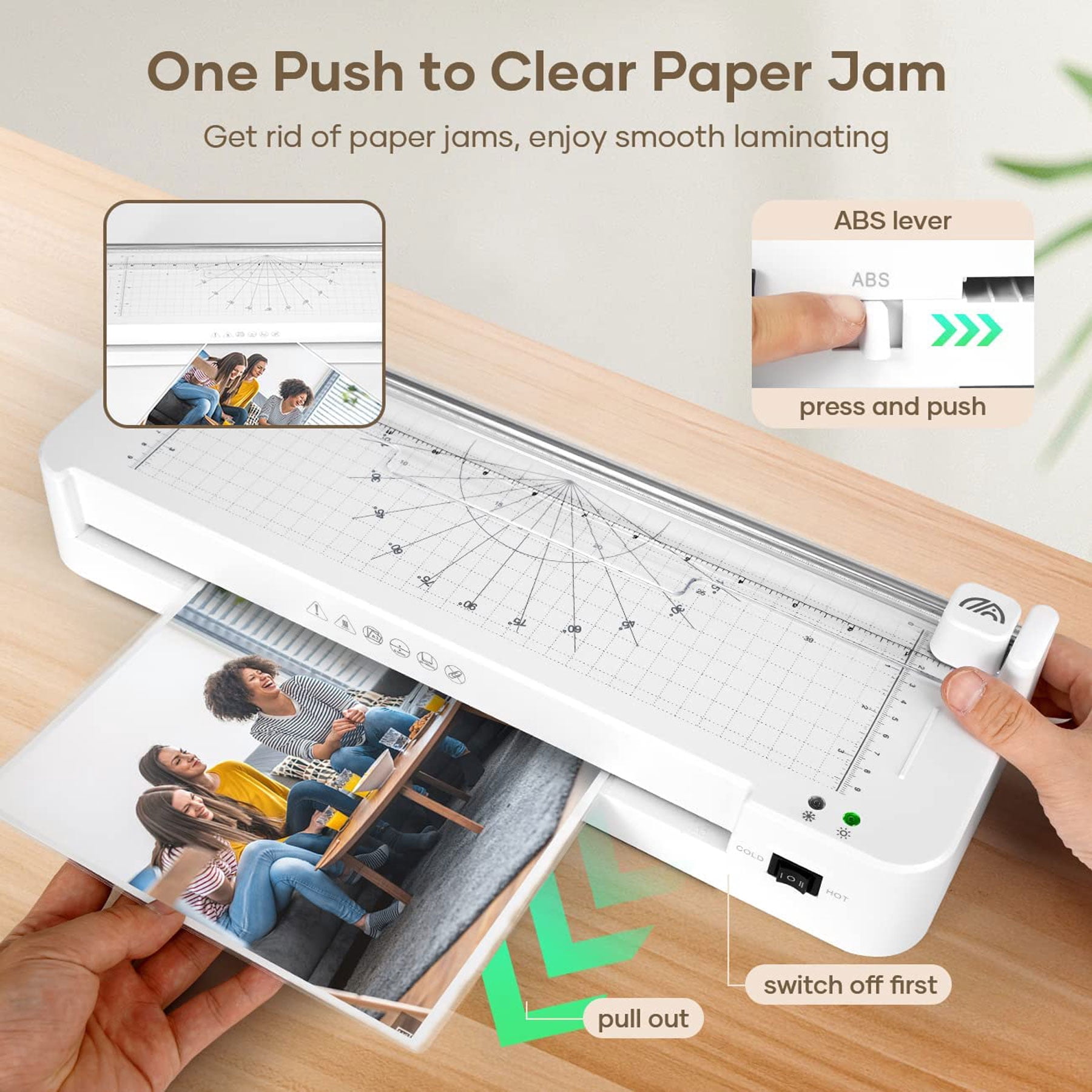 Crenova A3 Laminator Machine, 13-inch Hot and Cold Laminator, with 5 Laminating Sheets for A3, A4, A5, and A6 Sizes, Corner Rounder