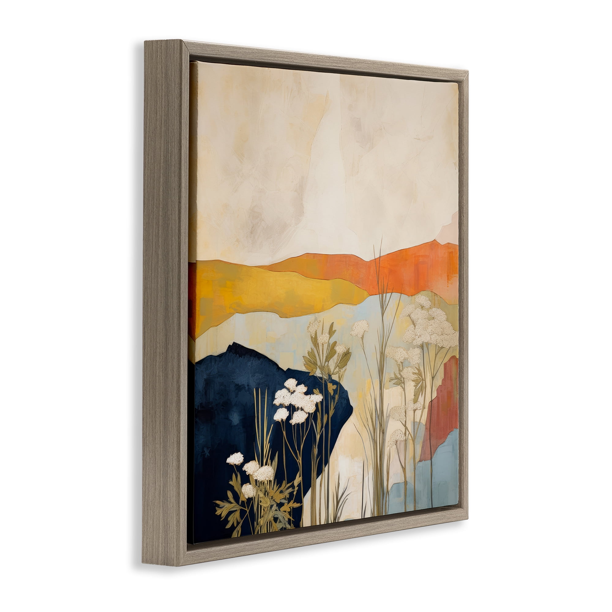 Stupell Industries Complex Desert Layers Landscape & Nature Painting Brown Floater Framed Canvas Art Print Wall Art, 25 x 25