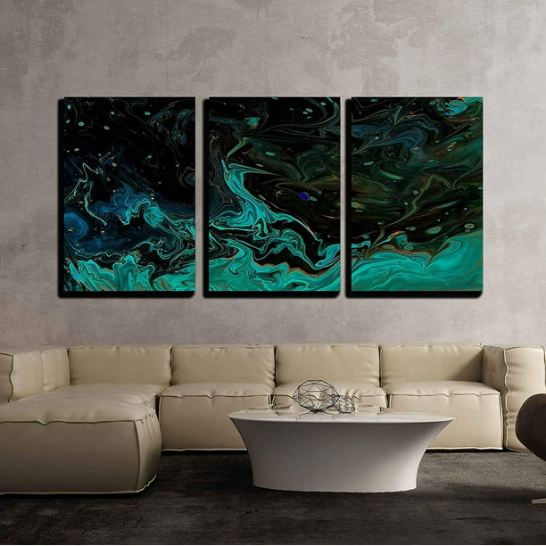 Wall26 3 Piece Canvas Wall Art Closeup View of Hand Painted Abstract