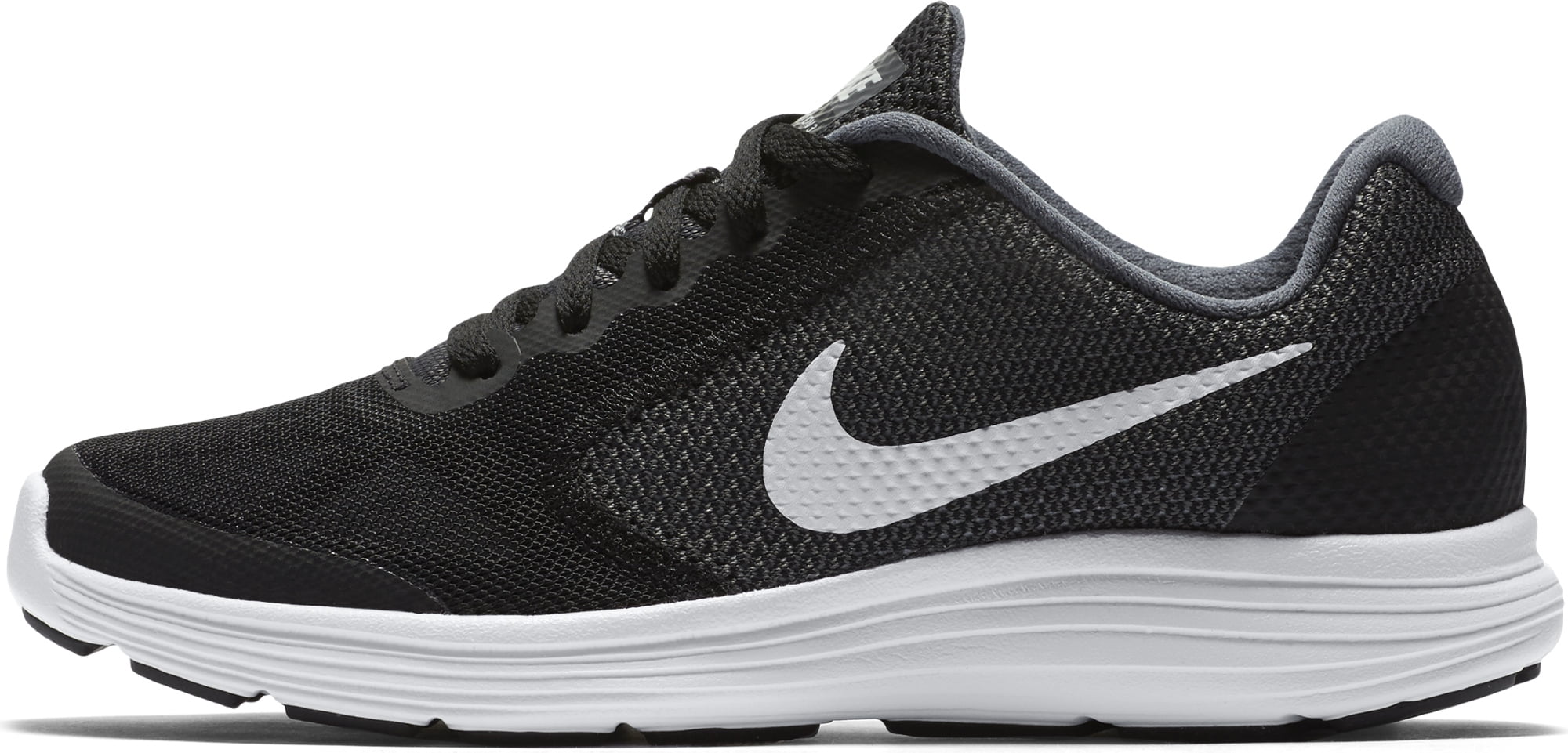 Boys' Nike Revolution 3 (GS) Running Shoe Dark Grey/White-Black-Pure ...