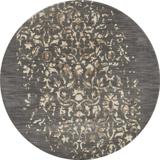 Art Carpet 23913 5 ft. Milan Collection Isabella Woven Round Area Rug, Gray