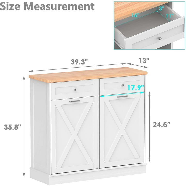 TOLEAD, Double Tilt Out Trash Cabinet, 39.3