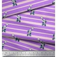 thumbnail image 2 of Soimoi Purple Cotton Voile Fabric Panda & Stripe Fabric Prints By Yard 42 Inch Wide, 2 of 3