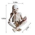 thumbnail image 3 of Clearance Desktop Ornament under $10,Halloween Skeleton Statue Gothic Reading Figurines For Indoor Decor Fireplace Bookshelf & Display Halloween Decor Sculpture For Themed, 3 of 4