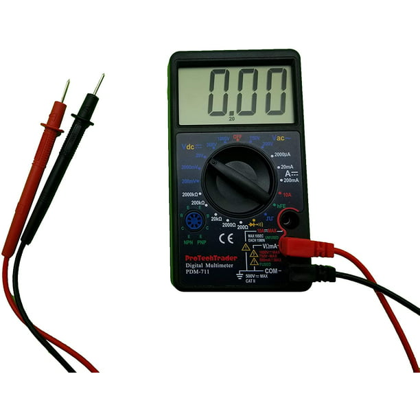 Screen Digital Multimeter - Volts Ohms Amps Transistor (hFE) Square Wave Output Diode & Audible Continuity Tester with Buzzer - Walmart.com