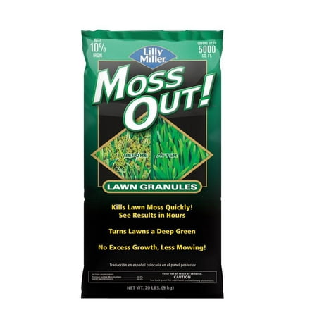 Lilly Miller Moss Out! for Lawns with 10% Iron, Moss Weed Killer, 20 lb.