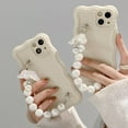 thumbnail image 5 of Designed for iPhone Case,Water Wave Frame with Pearl Butterfly Hand Bracelet Camera Lens Protection Shockproof Protective Cover Phone Case (iPhone 12 Pro,White), 5 of 5