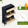 thumbnail image 2 of CazToi Freestanding Shoe Rack 2 Drawer Flip Design Shoe Cabinet Linen Front Narrow Organizer, 2 of 7