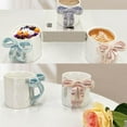 thumbnail image 5 of 12oz Ribbon Mugs With Bow Handle Christmas Mug Ceramic Christmas Bow Hot Coffee Mug For Women Coworker Valentine's Christmas Birthday, 5 of 8