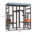 thumbnail image 2 of Kosynda Large Catio Outdoor Cat Enclosure with 5 Platforms, 2 Napping Houses, Wooden Cat House Kitty Cage with Weatherproof Roof for Multiple Cats, Black, 2 of 11