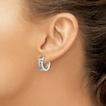 thumbnail image 3 of Polished Stainless Steel Cross Hoop Earrings for Women Men Modern Silver Tone Smooth Finish Lightweight Curved Design Comfort Fit Minimalist Style for Everyday or Special Occasion Wear, 3 of 6