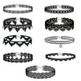 thumbnail image 1 of Ensemble de 9 Pcs Collier Ras-du-Cou Mode Ajustable Gothique en Dentelle Collier Ras-du-Cou Tatouage, 1 of 5