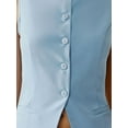 thumbnail image 3 of Fitted Crew Neck Sleeveless Waistcoat with Button Detail, 3 of 6