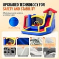 thumbnail image 2 of KFFKFF Bouncy Inflatable Castle, Superior Outdoor Trampoline Playhouse, Jumping Bouncer Incorporating Blower, Slide, and Carry Bag, Ideal for Children Aged 3-8 Years， Dimensions 131x133x91 inch, 2 of 9