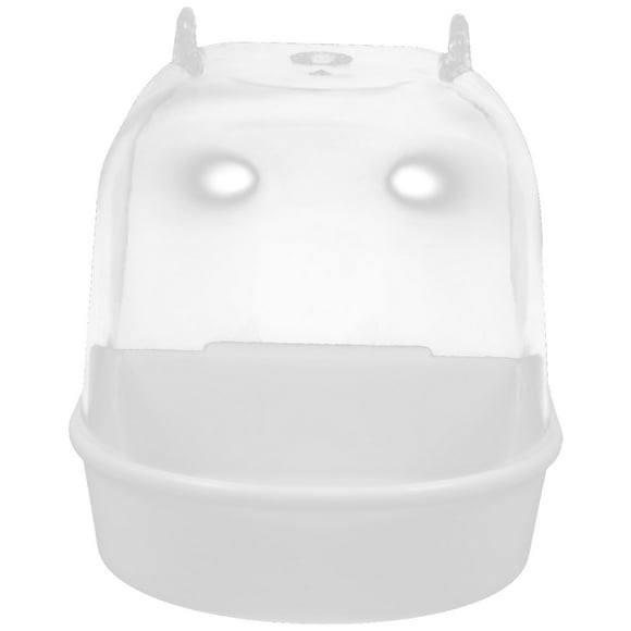 Baño para pájaros enjaulado con múltiples jaulas, cubierto para pájaros pequeños, canarios, periquitos y loros (blanco)