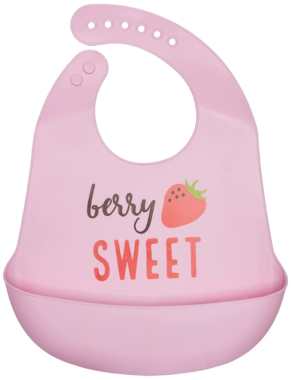 Hudson Baby Infant Girl Silicone Bibs 2pk, Strawberry, One