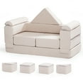 thumbnail image 3 of Robud Kids Sofa Modular Kids Play Couch Washable Toddler DIY Sofa for Playroom, Bedroom, Nursery, Beige, 3 of 5