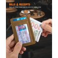 thumbnail image 4 of Tarjetero delgado de piel RFID con bolsillo frontal Wallet RUNBOX, 4 of 6