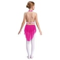 thumbnail image 4 of YONGHS Robe de Patinage Sans Manches pour Filles avec Strass, Jupe de Danse Lyrique, Justaucorps de Danse Rose&Rose Vif 14, 4 of 5