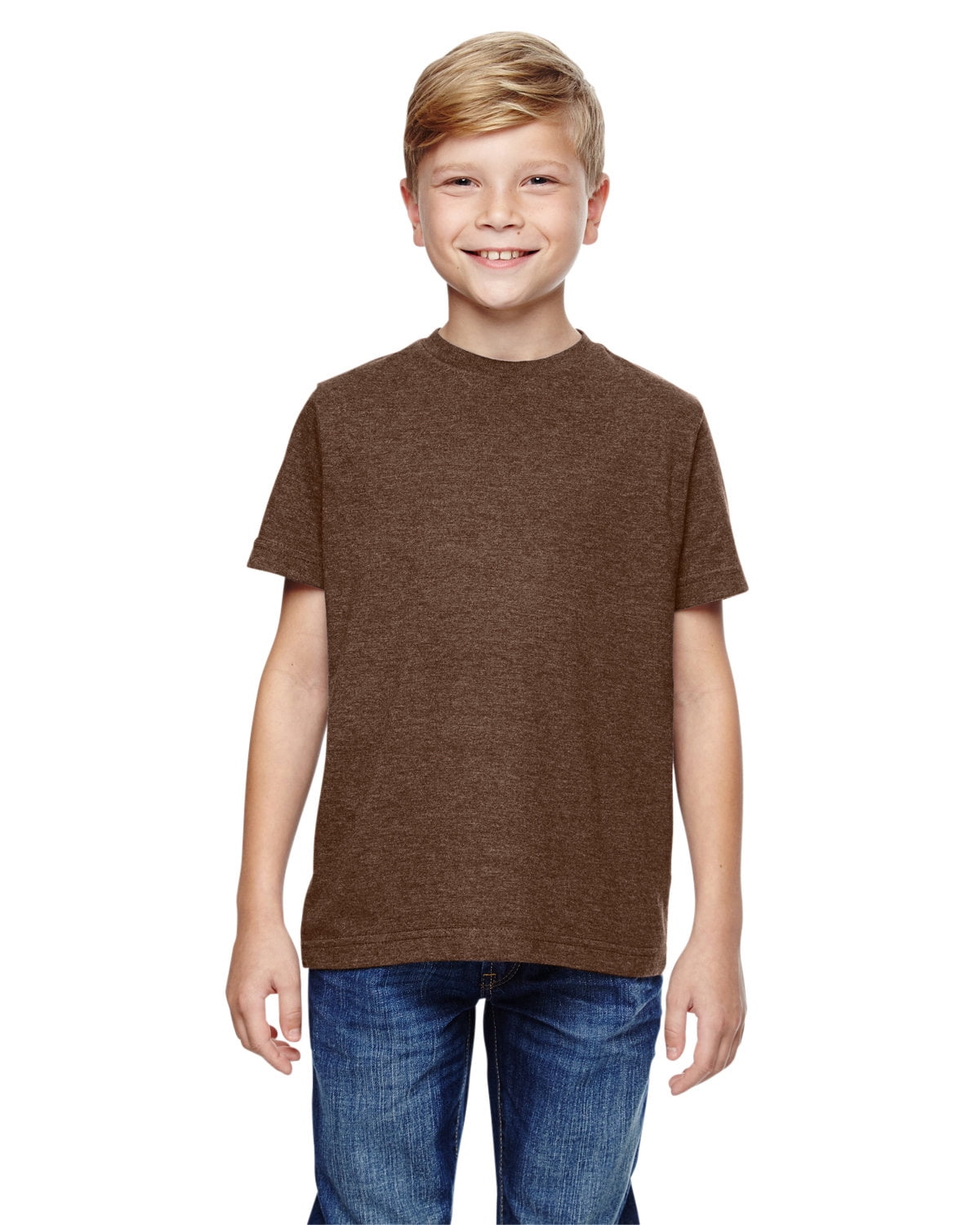 Aquaguard Boys 3-Pack T-Shirt Crew Neck Short Sleeve 100% Cotton Tee, Size: 4-14 - XS - Vint Chocolate