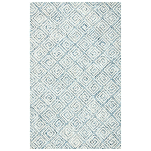SAFAVIEH Metro Lauressa Geometric Area Rug, Light Blue/Ivory, 5' x 8'