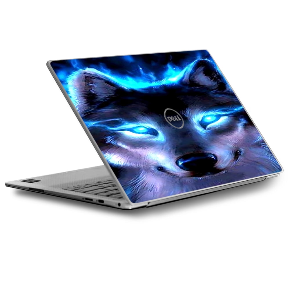 Skin Decal For Dell XPS 13 Laptop Vinyl Wrap Wolf Glowing Eyes Fire