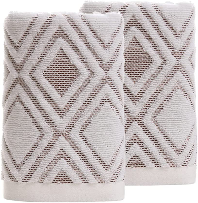 2 Pack Cotton Hand Towels Set,Thickened & Soft Hotel Bathroom  Towels,Durable and Super Absorbent Face Towels for Daily Use Such,13.7x29.5  Inch ()