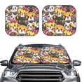 thumbnail image 2 of Goofa Cute Cat Cartoon Pattern 2 Piece Car Windshield Sun Shade Foldable | Front Windshield Shade for Sun, Heat and UV Rays | Sunshade for Car Front Window-Small, 2 of 7