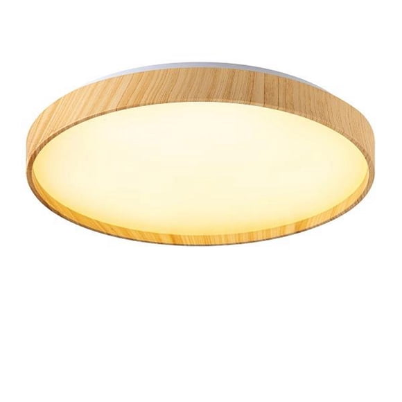 lampara de techo led 38.5 cm x 6 cm acabado madera sintética