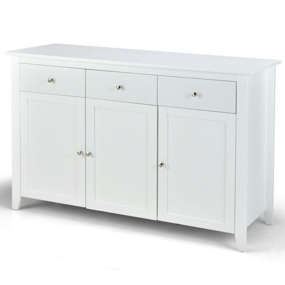Finihen Kitchen Storage Cabinet, Buffet Sideboard, Kitchen Wooden Storage with 3 Drawers, for Dining Room, Kitchen, Living Room, White Finihen Kitchen Storage Cabinet, Buffet Sideboard, Kitchen Wooden Storage with 3 Drawers, for Dining Room, Kitchen, Living Room, White