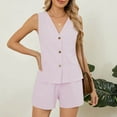 thumbnail image 5 of Two Piece Sets for Women,Gingham 2 Piece Outfits for Women Summer Beach Plaid Sleeveless Vest and Shorts Matching Sets, 5 of 9