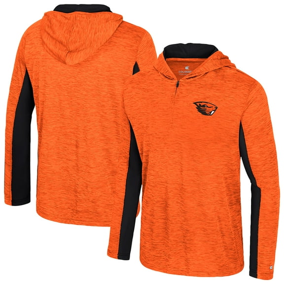 Men's Colosseum Orange Oregon State Beavers Always Sunny Quarter-Zip Hoodie