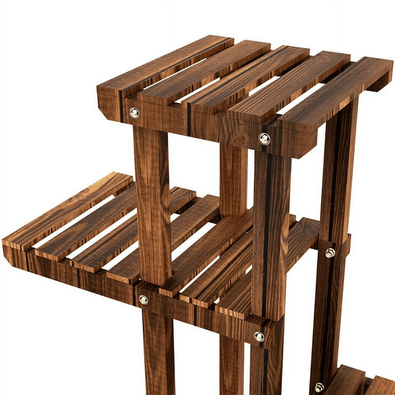Yaheetech 4-Layer Rolling Wooden Flower Stand Flower Plant Display Stand Shelf Ladder Stand for Living Room Balcony Patio Yard Indoors & Outdoors Yaheetech 4-Layer Rolling Wooden Flower Stand Flower Plant Display Stand Shelf Ladder Stand for Living Room Balcony Patio Yard Indoors & Outdoors