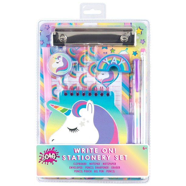 3C4G 3C4G Write On Unicorn Stationery Set