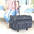 thumbnail image 3 of Everything Mary 4 Wheels XL Collapsible Deluxe Sewing Machine Trolley , Black Quilted - Rolling Carrying Storage Case for Large Brother, Singer, & Bernina Machines - Universal Travel Tote Ba, 3 of 6