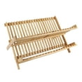 thumbnail image 2 of Escurridor de platos plegable BuyWeek de madera 2 niveles, 2 of 12