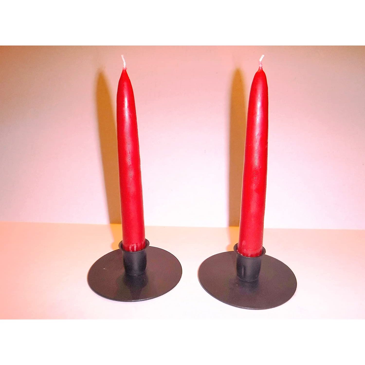 Wrought Iron Round Candle Taper Holders, Set of 2 Hand Made by Amish, Hand made by the Amish