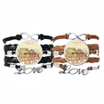 thumbnail image 1 of Chichen Itza Mexico Ancient Civilization Drawing Bracelet Hand Strap Leather Rope Wristband Double Set, 1 of 3