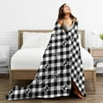 thumbnail image 5 of Kll Fleece Blanket Plush Throw Blanket Anchor Black Tartan Plaid,Soft Fuzzy Cozy Flannel Blanket For Couch Sofa Bed.(80"X60"), 5 of 9