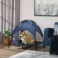 thumbnail image 2 of PawHut Elevated Cooling Pet Bed Portable Raised Dog Cot with Canopy, Blue, 2 of 10